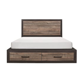 Home Elegance Miter Brown Gray Queen Storage Bed