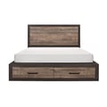 (3)Queen Platform Bed with Footboard Storage