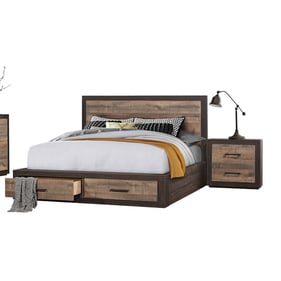 Home Elegance Miter Mahogany Ebony 4pc Bedroom Set With Queen Bed