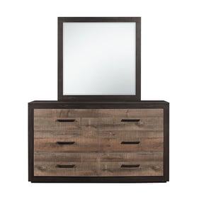 Home Elegance Miter Mahogany Ebony Dresser and Mirror