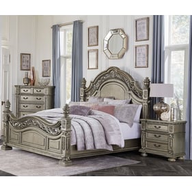 Home Elegance Catalonia Platinum Gold 2pc Bedroom Set with Queen Bed