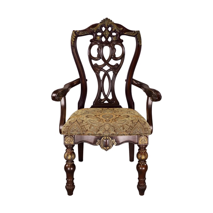 2 Home Elegance Catalonia Cherry Arm Chairs HE-1824A