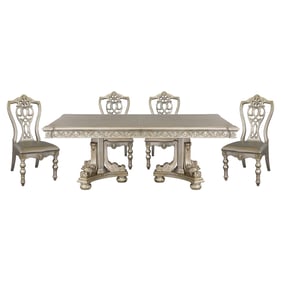 Home Elegance Catalonia Gold Silver Champagne 5pc Dining Room Set