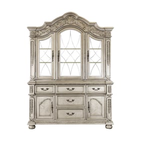 Home Elegance Catalonia Gold Silver Champagne Buffet and Hutch