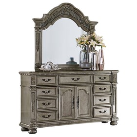 Home Elegance Catalonia Platinum Gold Dresser and Mirror