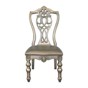 2 Home Elegance Catalonia Gold Silver Champagne Side Chairs