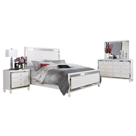 Home Elegance Alonza White 4pc Bedroom Set With Queen Bed