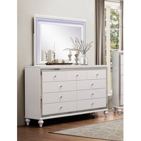 Home Elegance Alonza White Dresser and Mirror