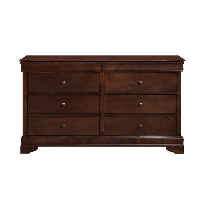 Home Elegance Abbeville Brown Cherry Two Hidden Drawers Dresser HE-1856-5