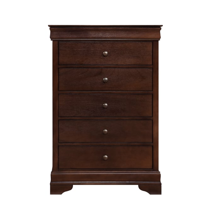 Home Elegance Abbeville Brown Cherry Hidden Drawer Chest HE-1856-9