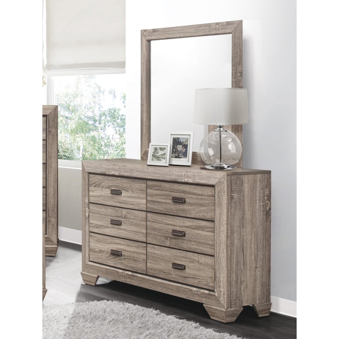 Home Elegance Beechnut Elm Dresser and Mirror HE-1904-DRMR