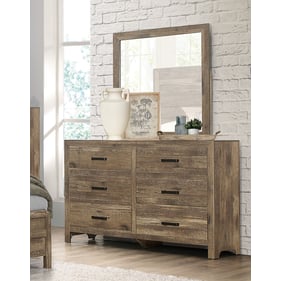 Home Elegance Mandan Brown Natural Dresser And Mirror