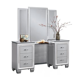 Home Elegance Allura Gold Silver Champagne Vanity Dresser with Mirror