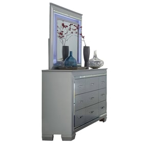 Home Elegance Allura Silver Dresser and Mirror