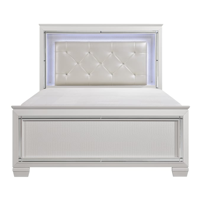 Home Elegance Allura White LED Lighting Full Bed HE-1916FW-1