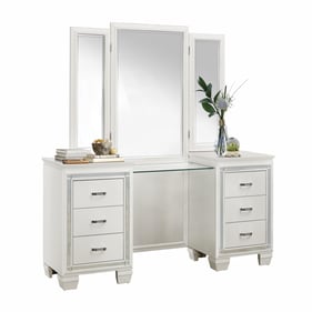 Home Elegance Allura White Vanity Dresser with Mirror