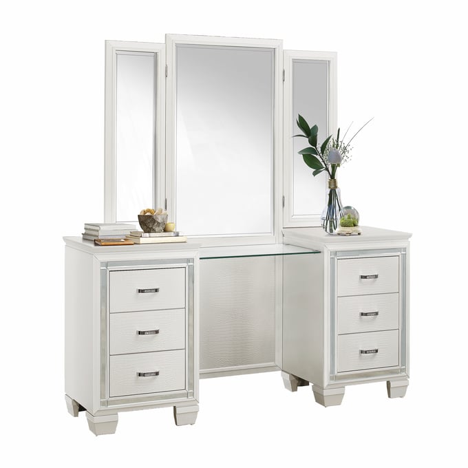 Home Elegance Allura White Vanity Dresser with Mirror HE-1916W-15