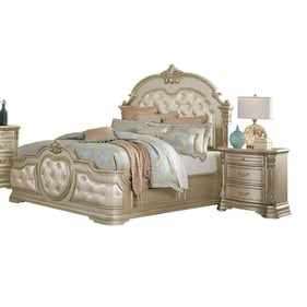 Home Elegance Antoinetta Champagne 2pc Bedroom Set with Queen Bed