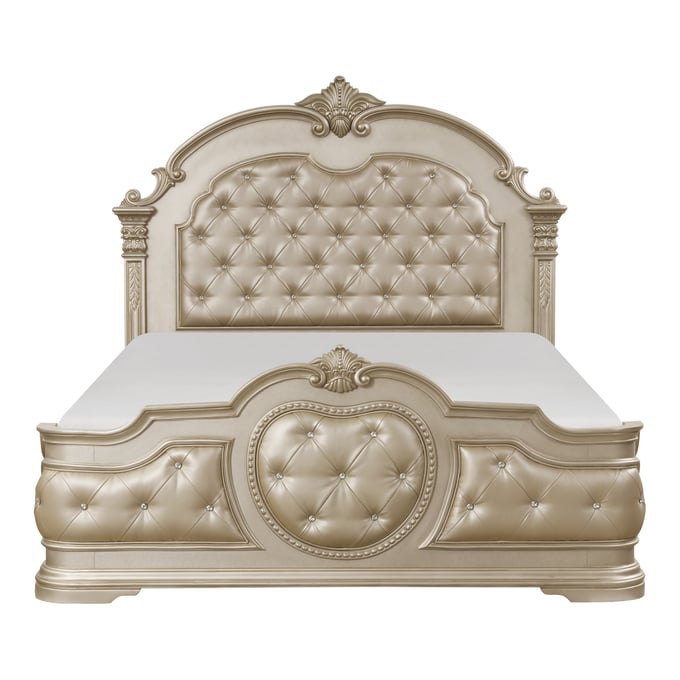 Home Elegance Antoinetta Gold Silver Champagne Queen Bed HE-1919NC-1