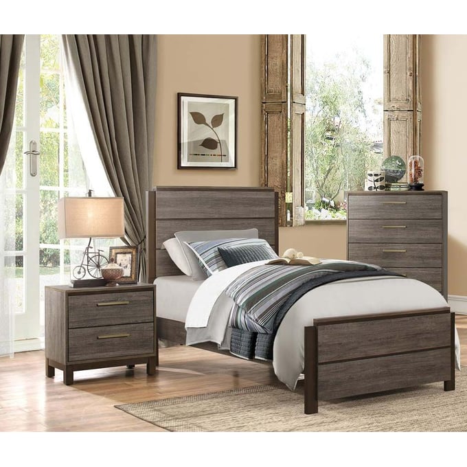 Home Elegance Vestavia 2pc Bedroom Set with Full Bed HE-1936-BR-S3