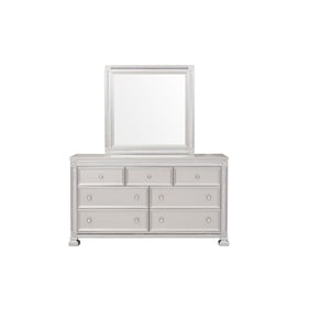 Home Elegance Bevelle Silver Dresser and Mirror