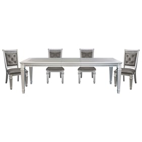 Home Elegance Bevelle Gray Gold Silver Champagne 5pc Dining Room Set