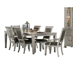 Home Elegance Bevelle Silver Champagne Gray 7pc Dining Room Set