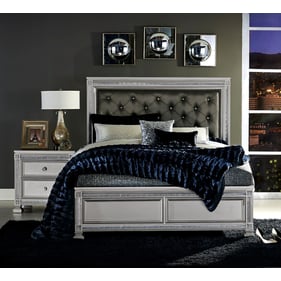 Home Elegance Bevelle Silver Dark Gray 2pc Bedroom Set with Queen Bed