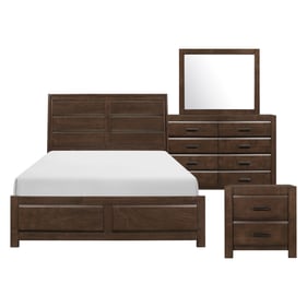 Home Elegance Erwan Espresso 4pc Bedroom Set With King Bed