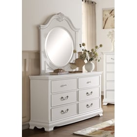 Home Elegance Lucida White Dresser and Mirror