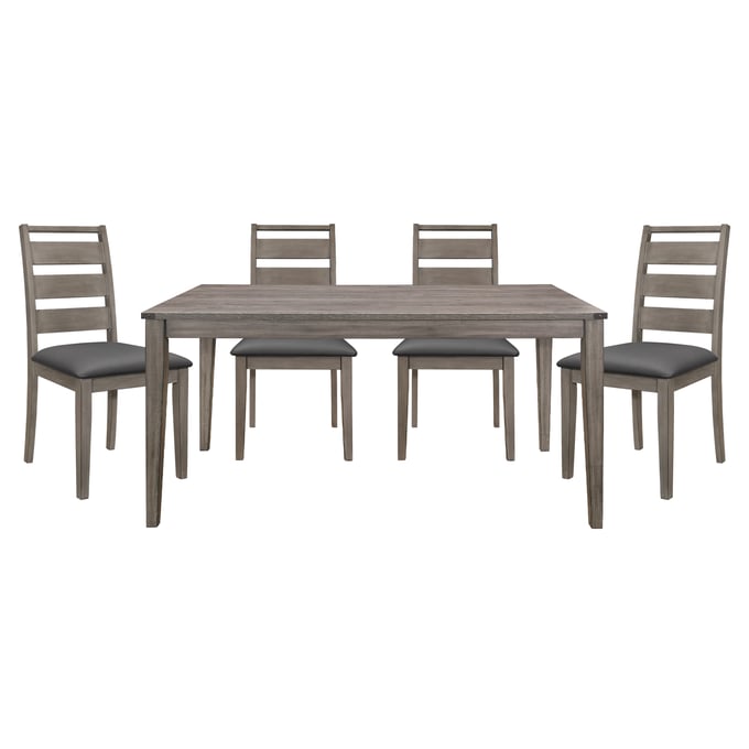 Home Elegance Woodrow Gray Metal 5pc Dining Room Set HE-2042-64-5-SET