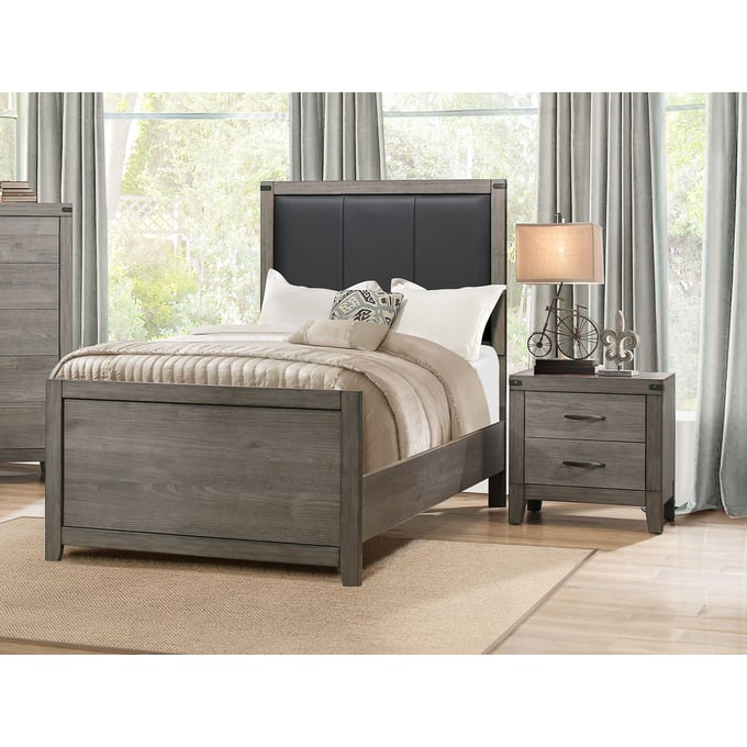 Home Elegance Woodrow 4pc Bedroom Set With Twin Bed HE-2042-BR-S4