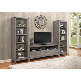 Home Elegance Woodrow Gray 3pc Entertainment Center