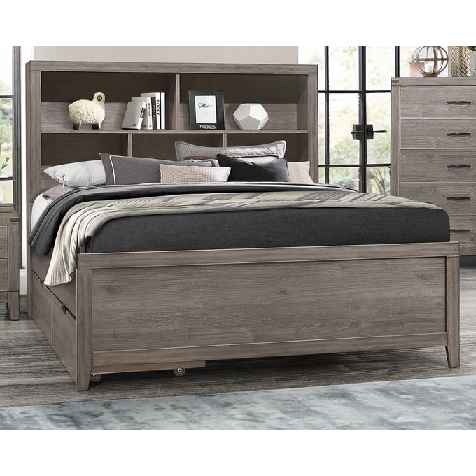 Home Elegance Woodrow Gray Queen Platform Storage Bed HE-2042NB-1-STR