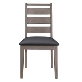 2 Home Elegance Woodrow Gray Black PU Side Chairs