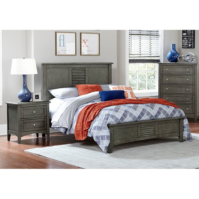 Home Elegance Garcia Gray 2pc Bedroom Set with King Bed HE-2046-BR-S4