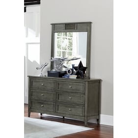 Home Elegance Garcia Gray Dresser and Mirror