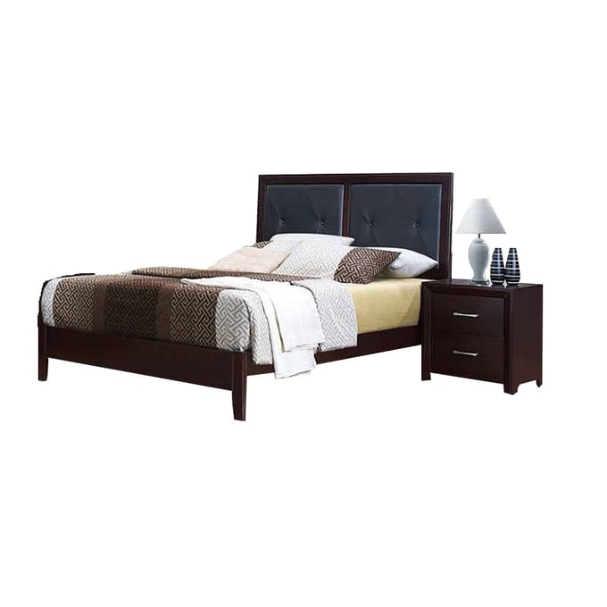 Home Elegance Edina Espresso 2pc Bedroom Set with Queen Bed HE-2145-BR-S2