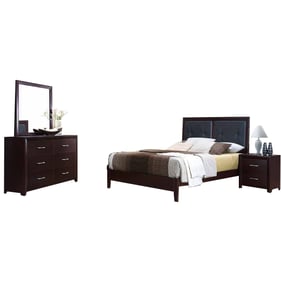 Home Elegance Edina Espresso 4pc Bedroom Set With Queen Bed