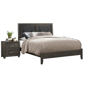 Home Elegance Edina Dark Gray 2pc Bedroom Set with Twin Bed