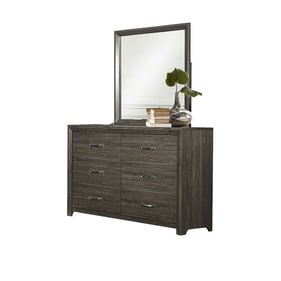 Home Elegance Edina Dark Gray Dresser and Mirror