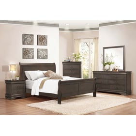 Home Elegance Mayville Stained Grey 2pc Bedroom Set with Queen Bed