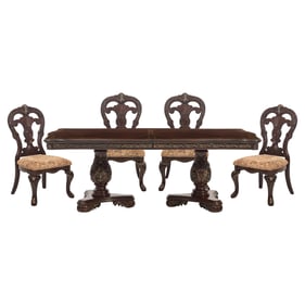 Home Elegance Deryn Park Metallic Cherry 5pc Dining Room Set