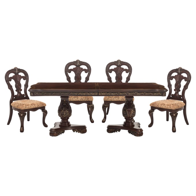 Home Elegance Deryn Park Metallic Cherry 5pc Dining Room Set HE-2243-114-5