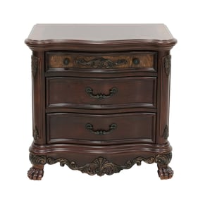 Home Elegance Deryn Park Cherry Metallic Night Stand