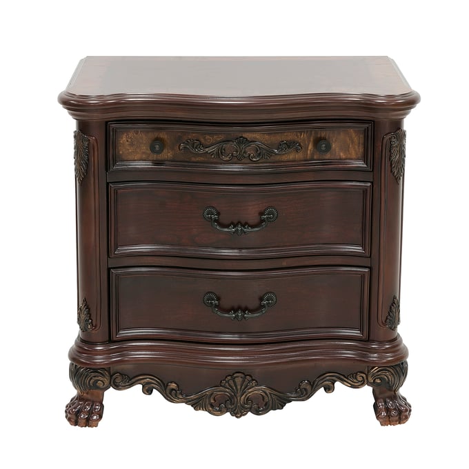 Home Elegance Deryn Park Cherry Metallic Night Stand HE-2243-4