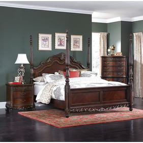 Home Elegance Deryn Park 2pc Bedroom Set with King Poster Bed