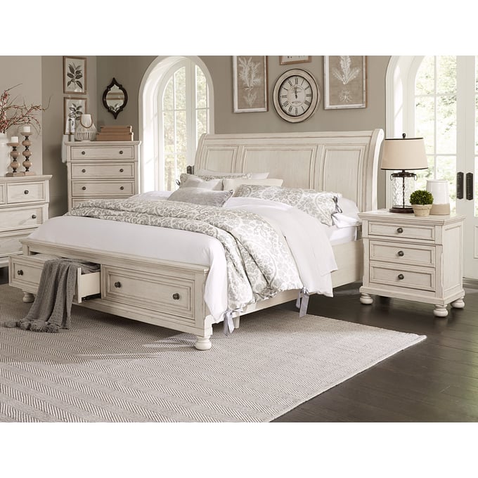 Home Elegance Bethel White 2pc Bedroom Set With Queen Bed HE-2259W-1-BR-DWR-S1