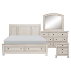 Home Elegance Bethel White 4pc Bedroom Set With King Bed