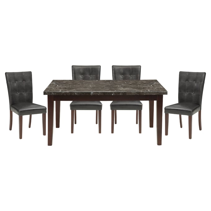 Home Elegance Decatur Espresso Brown Gray 5pc Dining Room Set HE-2456-64-set1